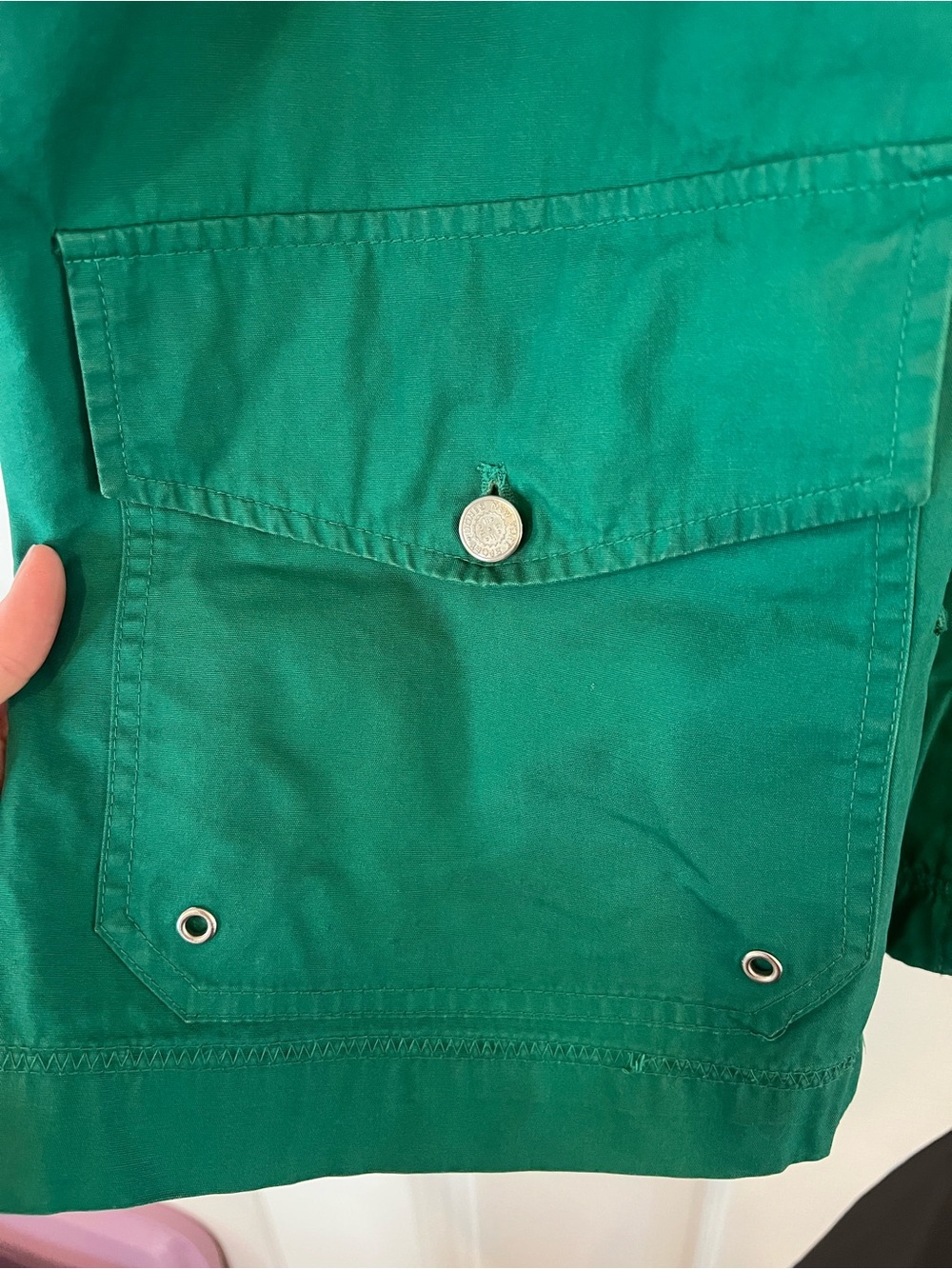 Vintage Green Toggle Coat with Corduroy Collar - Picture 4 of 11